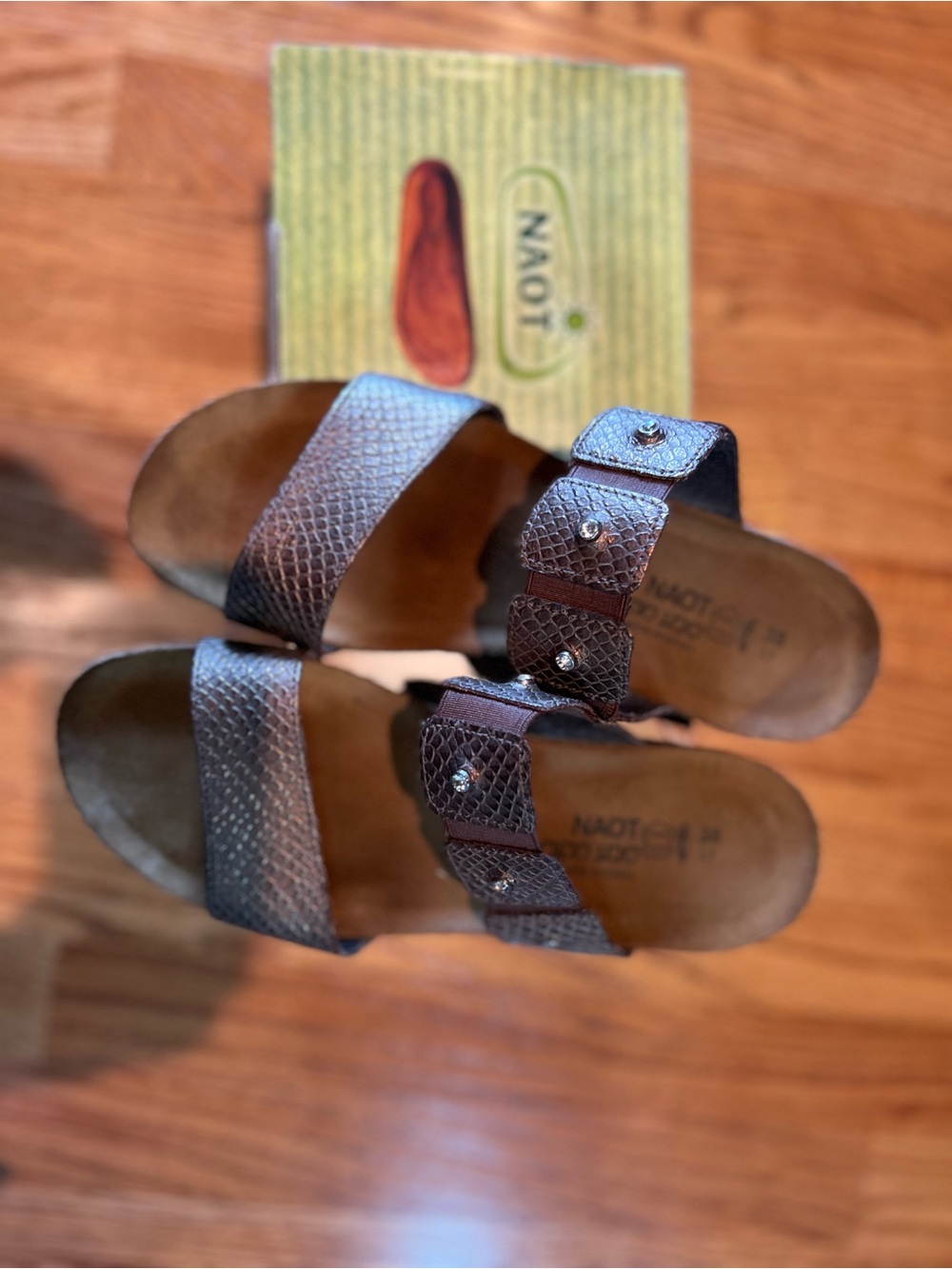 Naot Women's Brown Textured Double-Strap Sandals